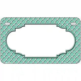 Mint White Quatrefoil Center Scallop Metal Novelty License Plate 7" x 4" (MP)