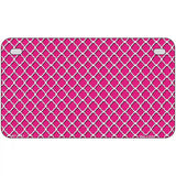 Pink White Quatrefoil Metal Novelty License Plate 7" x 4" (MP)