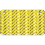 Yellow White Quatrefoil Metal Novelty License Plate 7" x 4" (MP)