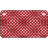 Red White Quatrefoil Metal Novelty License Plate 7" x 4" (MP)