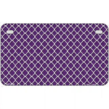 Purple White Quatrefoil Metal Novelty License Plate 7" x 4" (MP)