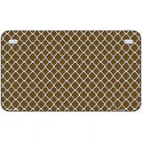 Brown White Quatrefoil Metal Novelty License Plate 7" x 4" (MP)
