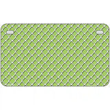 Lime Green White Quatrefoil Metal Novelty License Plate 7" x 4" (MP)