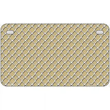 Gold White Quatrefoil Metal Novelty License Plate 7" x 4" (MP)