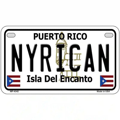 Nyrican Puerto Rico Metal Novelty License Plate 7" x 4" (MP)