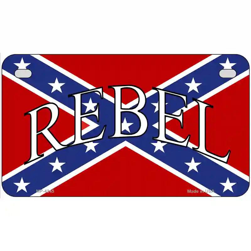 Rebel Confederate Flag Metal Novelty License Plate 7" x 4" (MP)