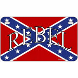 Rebel Confederate Flag Metal Novelty License Plate 7" x 4" (MP)