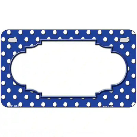 Scallop Blue White Polka Dot Metal Novelty License Plate 7" x 4" (MP)