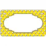 Scallop Yellow White Polka Dot Metal Novelty License Plate 7" x 4" (MP)