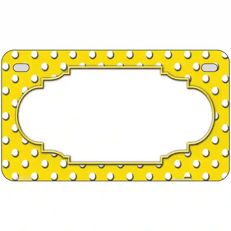 Scallop Yellow White Polka Dot Metal Novelty License Plate 7" x 4" (MP)
