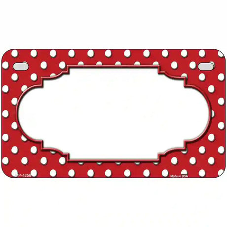 Scallop Red White Polka Dot Metal Novelty License Plate 7" x 4" (MP)