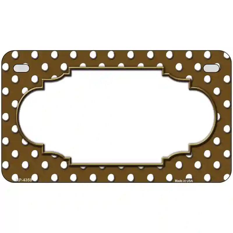 Scallop Brown White Polka Dot Metal Novelty License Plate 7" x 4" (MP)