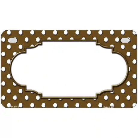 Scallop Brown White Polka Dot Metal Novelty License Plate 7" x 4" (MP)