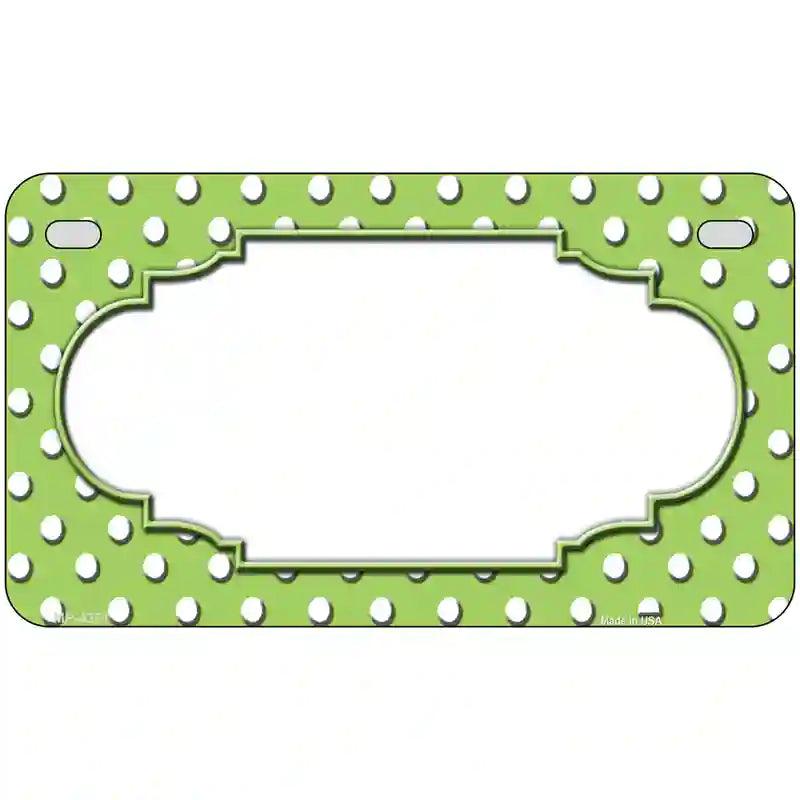 Scallop Lime Green White Polka Dot Metal Novelty License Plate 7" x 4" (MP)