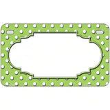 Scallop Lime Green White Polka Dot Metal Novelty License Plate 7" x 4" (MP)