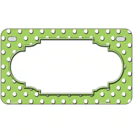 Scallop Lime Green White Polka Dot Metal Novelty License Plate 7" x 4" (MP)