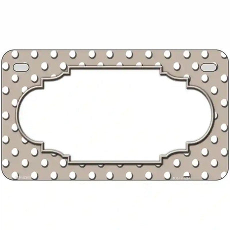 Scallop Tan White Polka Dot Metal Novelty License Plate 7" x 4" (MP)