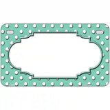 Scallop Mint White Polka Dot Metal Novelty License Plate 7" x 4" (MP)