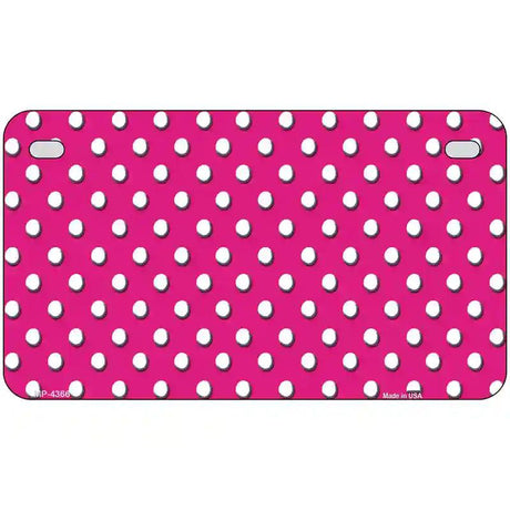 Pink White Polka Dot Metal Novelty License Plate 7" x 4" (MP)