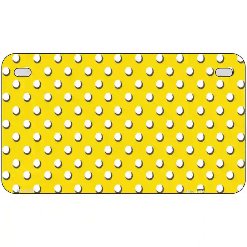 Yellow White Polka Dot Metal Novelty License Plate LP-4369 7" x 4" (MP)