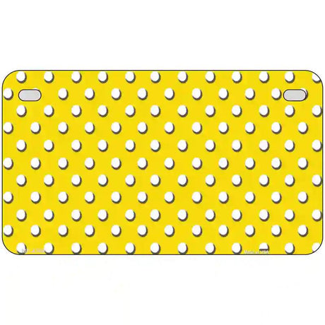 Yellow White Polka Dot Metal Novelty License Plate LP-4369 7" x 4" (MP)