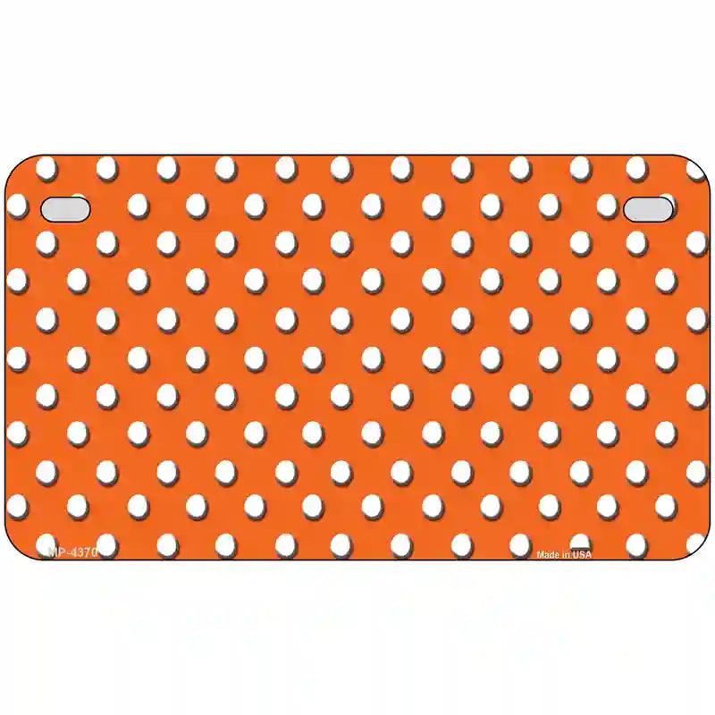 Orange White Polka Dot Metal Novelty License Plate LP-4370 7" x 4" (MP)