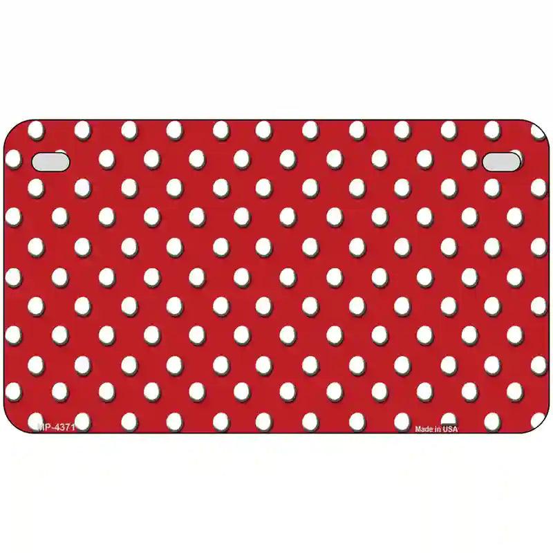 Red White Polka Dot Metal Novelty License Plate LP-4371 7" x 4" (MP)