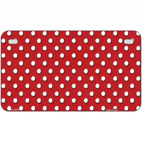 Red White Polka Dot Metal Novelty License Plate LP-4371 7" x 4" (MP)