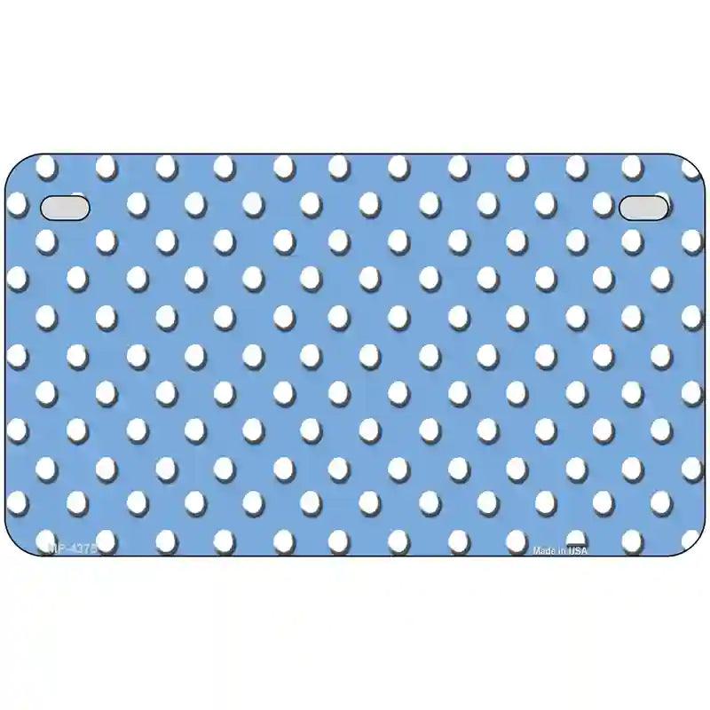 Light Blue White Polka Dot Metal Novelty License Plate LP-4375 7" x 4" (MP)