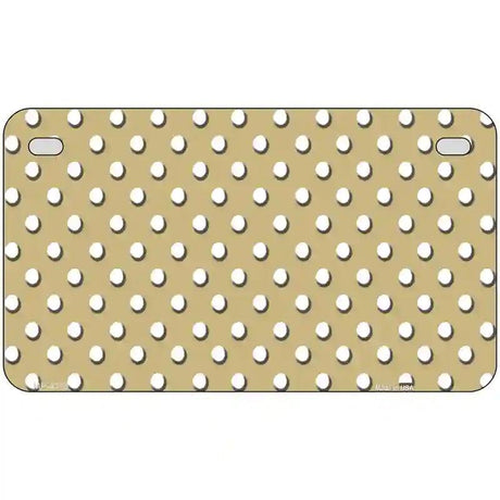 Gold White Polka Dot Metal Novelty License Plate LP-4378 7" x 4" (MP)