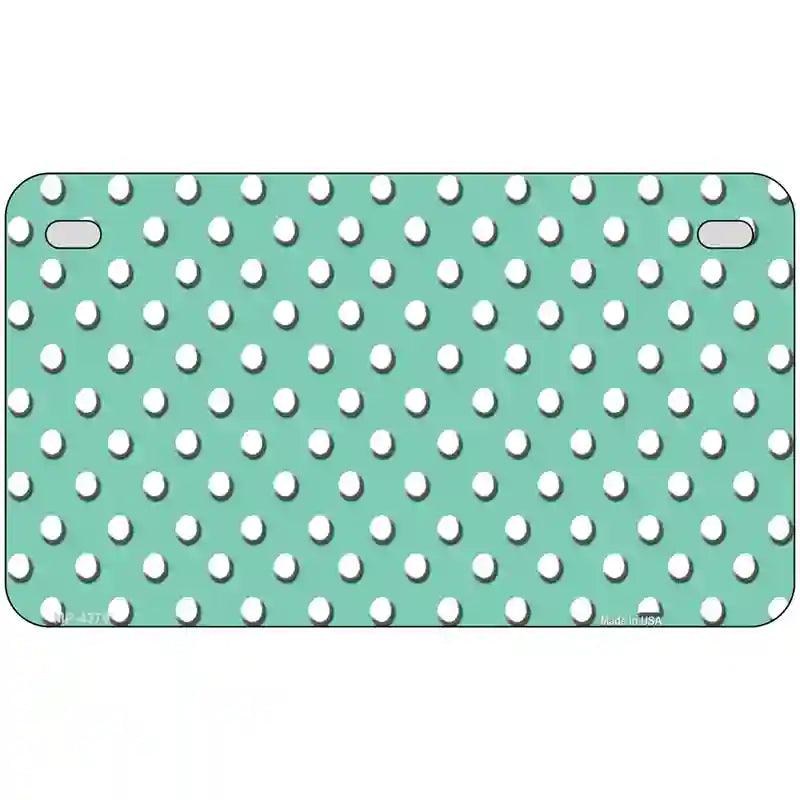 Mint White Polka Dot Metal Novelty License Plate LP-4379 7" x 4" (MP)