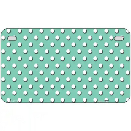 Mint White Polka Dot Metal Novelty License Plate LP-4379 7" x 4" (MP)