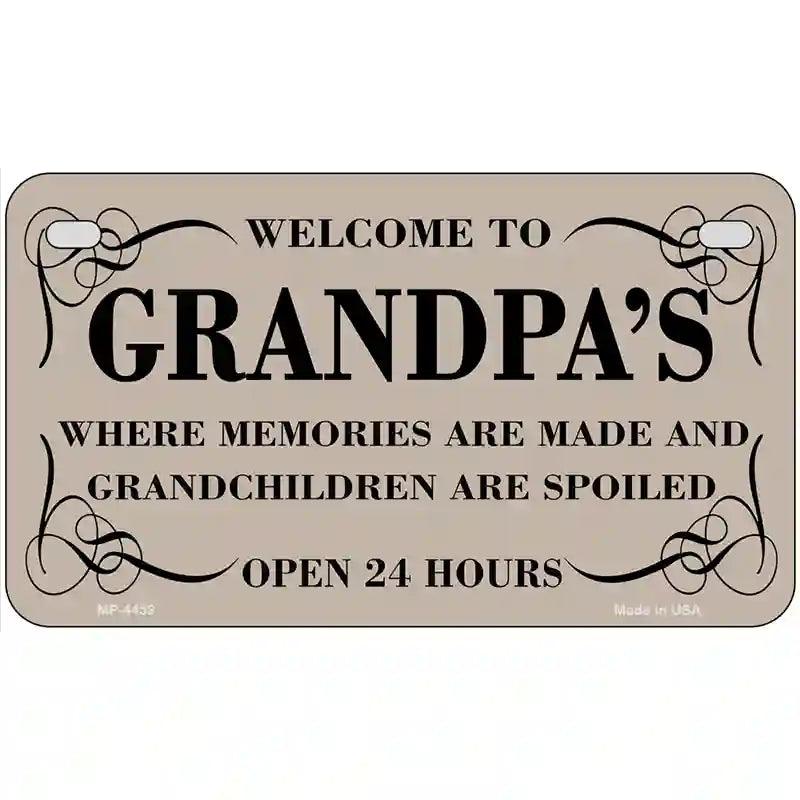 Welcome To Grandpas Metal Novelty License Plate 7" x 4" (MP)