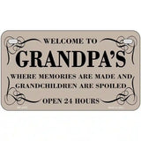Welcome To Grandpas Metal Novelty License Plate 7" x 4" (MP)