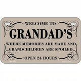 Welcome To Grandads Metal Novelty License Plate 7" x 4" (MP)