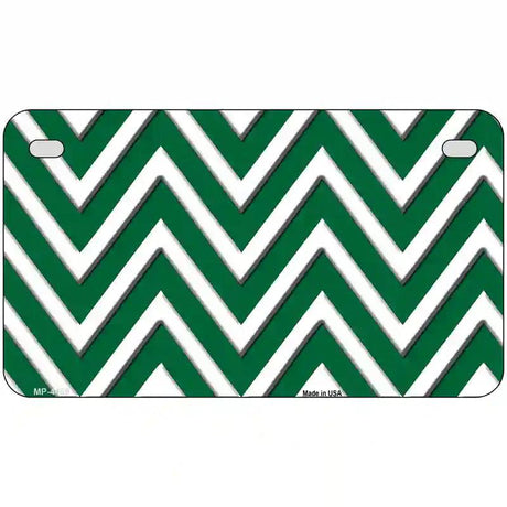 Green White Chevron Metal Novelty License Plate LP-4469 7" x 4" (MP)