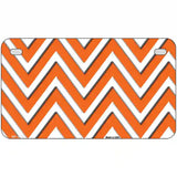 Orange White Chevron Metal Novelty License Plate LP-4472 7" x 4" (MP)