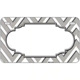 Grey White Chevron Center Scallop Metal Novelty License Plate 7" x 4" (MP)