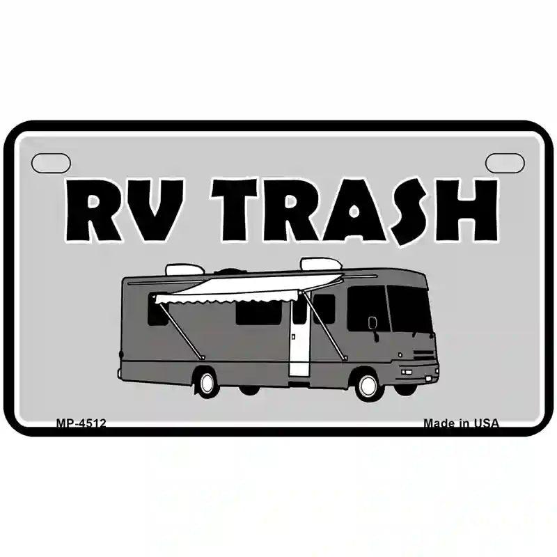 RV Trash Aluminum Automotive Novelty License Plate 7" x 4" (MP)