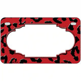 Red Black Cheetah Scallop Metal Novelty License Plate 7" x 4" (MP)