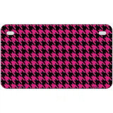 Pink Black Houndstooth Metal Novelty License Plate 7" x 4" (MP)