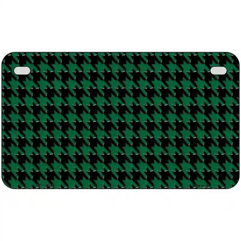 Green Black Houndstooth Metal Novelty License Plate 7" x 4" (MP)