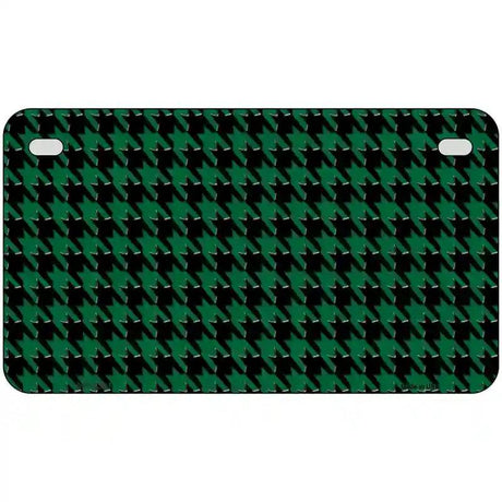 Green Black Houndstooth Metal Novelty License Plate 7" x 4" (MP)