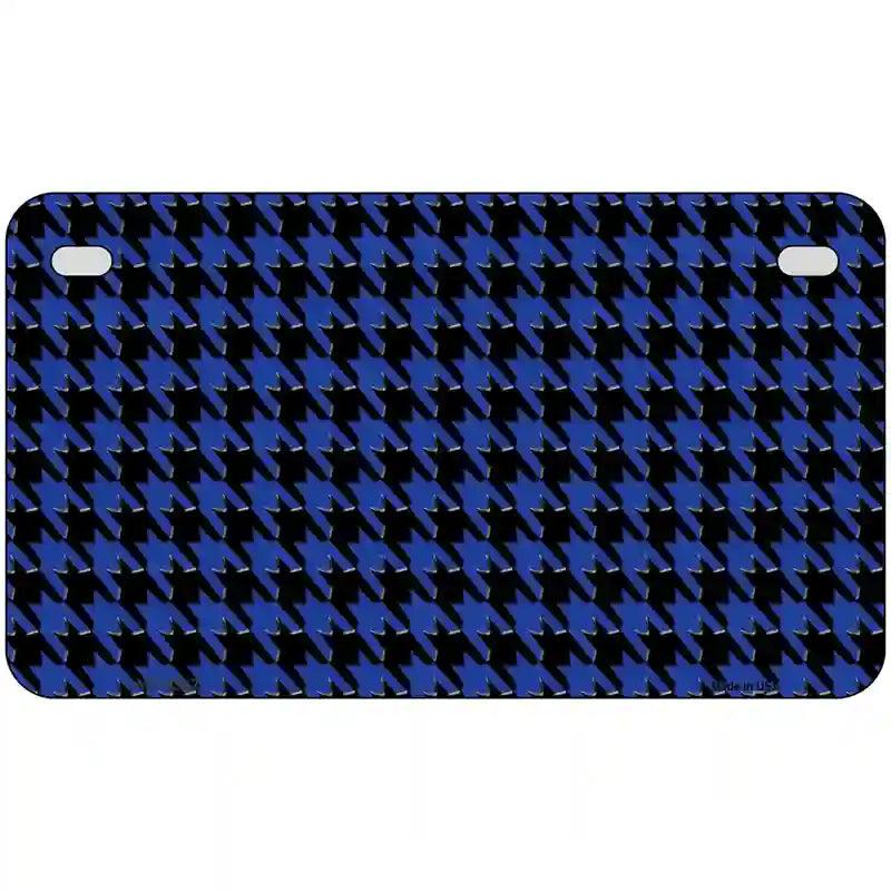 Blue Black Houndstooth Metal Novelty License Plate 7" x 4" (MP)