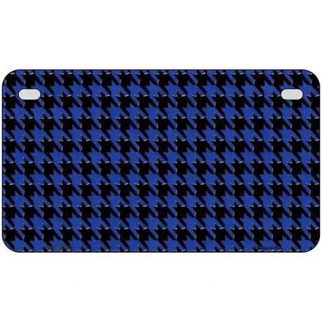 Blue Black Houndstooth Metal Novelty License Plate 7" x 4" (MP)
