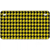 Yellow Black Houndstooth Metal Novelty License Plate 7" x 4" (MP)