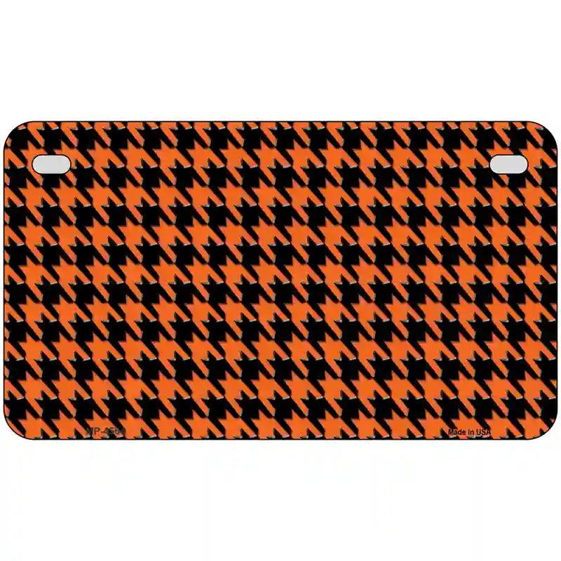 Orange Black Houndstooth Metal Novelty License Plate 7" x 4" (MP)