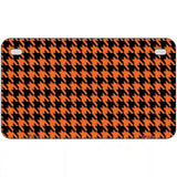 Orange Black Houndstooth Metal Novelty License Plate 7" x 4" (MP)
