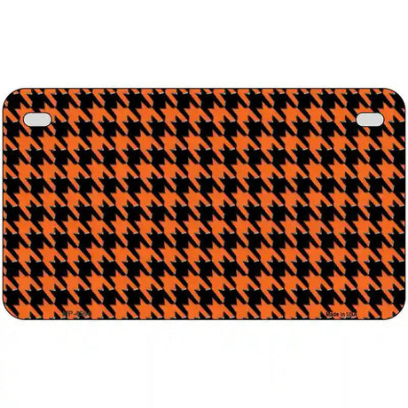 Orange Black Houndstooth Metal Novelty License Plate 7" x 4" (MP)
