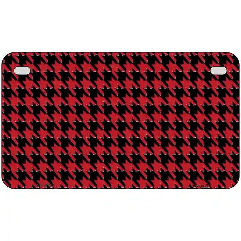 Red Black Houndstooth Metal Novelty License Plate 7" x 4" (MP)